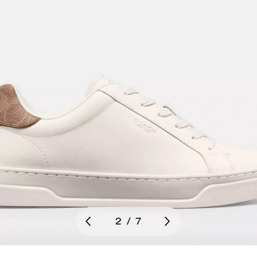 Coach Women's Cream Sneakers with Gold Detail High Line Sneaker - Picture 2 of 8